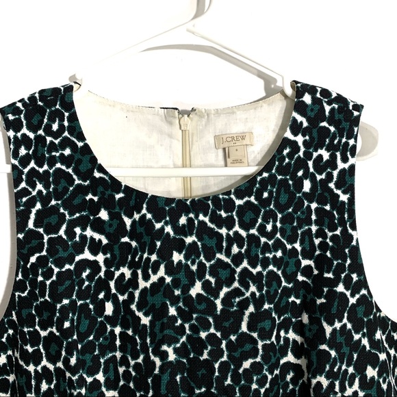 J. Crew green/black/white cheetah print sleeveless dress. - Picture 5 of 14